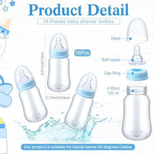Roowest Bottle Chug Baby Shower Games Favors, Blue, Dinosaur - Image 3