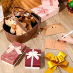 Wonderjune Empty Baskets for Gift Thanksgiving Leather Gift Bags, Brown - Image 5