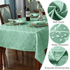 SASTYBALE Jacquard Tablecloth, Rectangle 60" x 120", Sage Green - Image 3