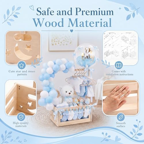 Wooden Baby Shower Crate Closet with Hanger and Rack - Image 3