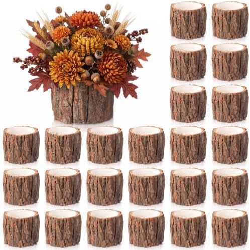 24 Pcs Wooden Vase for Centerpieces Wedding Flower, 4.7 Inch by RimCereal