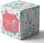 Inkdotpot Paper Box - Mini Favor Box For Baby Shower 4x4x4 Inches Paper Gift Boxes, Candy Paper Box For Party Favors, Baby Shower Mermaid,Girl Theme- Pack Of 20 by Inkdotpot