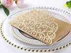 ponatia 5.12 x 7.2 Laser Cut Invitation Pocket, 20PCS Tri-Fold 5 x 7 Laser Cut Wedding Invitation Pockets with Envelopes for Wedding Bbay Shower Birthday Invite (Gold Glitter, No Inner Sheet) - Image 5