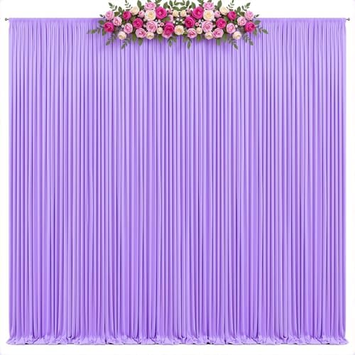 30x10ft Lavender Photo Backdrop Curtains for Parties Baby Shower Light Purple Wrinkle Free Polyester Photoshoot Curtains Drapes Backdrop for Girls Birthday Party Wedding Background 6 Panels 5x10FT - Image 2