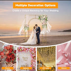 7.8 FT Wedding Arch Backdrop Stand, Balloon Arch Stand Gold Metal Arch Backdrop Stand Wedding Arches for Ceremony, Weddings, Birthday Parties, Engagements, Baby Showers - Image 4