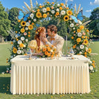 6 Pack Champagne Spandex Tablecloth for 4FT Rectangle Tables, Fitted Stretch Table Cover with Skirt, Wrinkle Free Washable Elastic Table Cloth for 4 Foot Folding Table, Wedding Banquet Baby Shower - Image 6