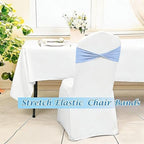Spandex Sky Blue Chair Sashes Bows 60 Pcs Blue Chair Sashes Elastic Chair Cover Bands Ties Without Buckle for Wedding Birthday Party Ceremoney Events Decoration - Image 6