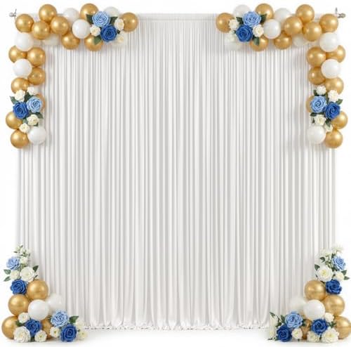 20x15ft White Backdrop Curtains for Parties Wedding Photo Wrinkle Free - Image 7