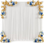 10x15ft White Backdrop Curtains for Parties Wedding Photo Wrinkle Free by Suppromo