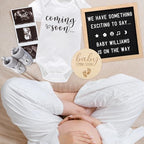Pregnancy Announcement, Coming Soon Baby Announcement For Grandparents Dad Husband Family, Pregnancy Reveal Ideas, Gender Reveal Baby Shower Gifts -Felt Letter Board, Onesie, Booties, Wooden Sign - Image 3