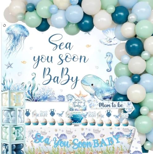 Sea You Soon Baby Shower Decorations All-in-One Kit Blue Boy by Diartpaint