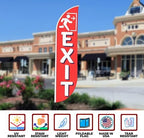 Exit Sign Feather Flag for Outdoor by Mavis Printing | 11.5 FEET Long Polyester Outdoor Banner Flag for Easy Hang | HD Print Swooper I Flag Only to Celebrate Exit | Made in USA I Flag Only - Image 4