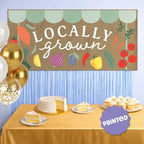 Big Dot of Happiness Locally Grown Kraft Paper Banner, Farmers Market Baby Shower Party Welcome Banner, Printed Brown Paper Party Sign Decoration – 1 Count - Image 2
