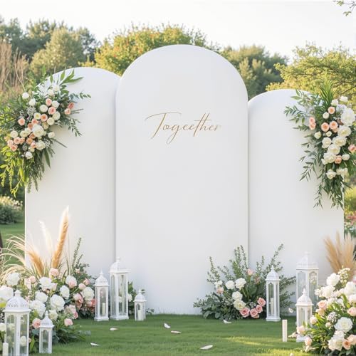 White Arch Backdrop Cover Set of 3 Wedding Arch Covers Stretchy Backdrop Baby Shower Birthday Party Arches Cover 7.2FT 6.6FT 6FT Arch Stand Cover Spandex Bridal Shower Decoration - Image 4