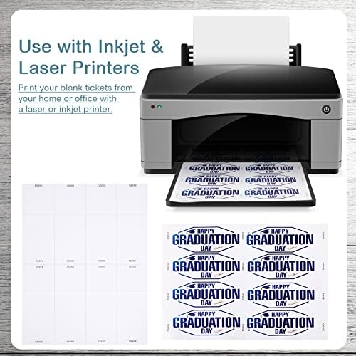 Sherr 200 Sheets Printable Raffle Tickets with Numbers Tear Away Stubs 8.5 x 11 Inch 0.2 lb/sheet Perforated Cardstock for Events, 1600 Tickets, White, 2.125 x 5.5 Inch - Image 2