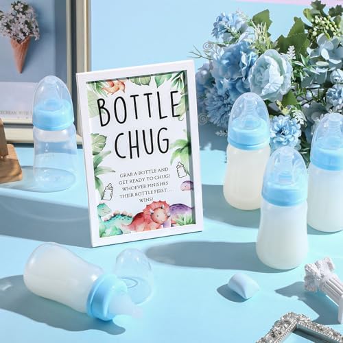Roowest Bottle Chug Baby Shower Games Favors, Blue, Dinosaur - Image 4