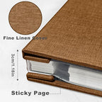 Large Photo Album Self Adhesive, DIY Scrapbook Album for 3x5 4x6 8x10 Pictures, 60 Pages brown Linen Cover Memory Book, Ideal Gift for Family Wedding Baby Christmas Anniversary - Image 3