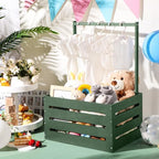 Suzile Baby Shower Crate Wooden Closet Baby Basket Gift,Sage Green - Image 6