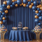 24x10FT Navy Blue Backdrop Curtains for Wedding Parties, Wrinkle Free Polyester Photography Backdrop Drapes for Graduation Baby Shower Birthday Stage Background Stand Decorations 4x10ft,6 Panels - Image 3