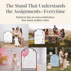 Arch Wedding Welcome Sign Stand with Holder - Elegant Metal Easel Display for Seating Chart, Reception Signs, Welcome Board - 30+ Customizable designs for Baby, Bridal Shower - Versatile Party Sign Holder - Image 5