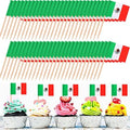 Meanplan 2000 Pcs Mexico Toothpick Flags, Mexican Flag Toothpicks, Cupcake Mexico Toppers, Mini Stick Decorations Food Picks for National Day Party Birthday Cocktail Ice Cream Cake by Meanplan