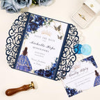 50PCS Custom Wedding Invitations with Envelopes and RSVP Cards - Image 2