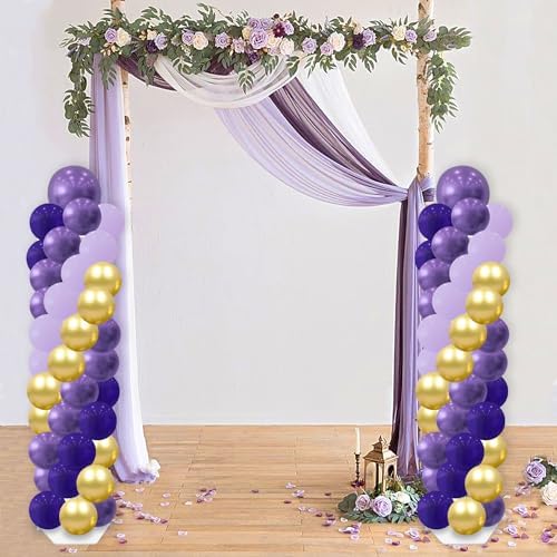 2 Balloon Arch Column Stand Kit, 100 Balloons, 6ft Adjustable, Purple Party - Image 5