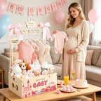 Wooden Baby Shower Crate Closet, Baby Shower Gift Basket for Newborn Gifts - Image 2