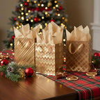 Tenare 24 Pcs Metallic Gold Gift Bags Bulk with Handle and 24 Tissue Paper Gold Foil Gift Bag for for Graduation Wedding Groomsmen Bridal Baby Shower Gifts Holiday Party Favors 3 Size 4.5’’ 9’’ 13’’ - Image 6