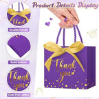 Jetec 45 Pcs Mini Thank You Gift Bag with Handle, Purple/gold - Image 4