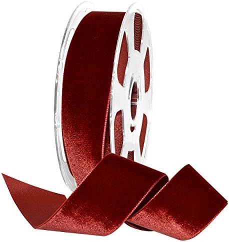 Morex Ribbon Nylon, 1 1/2 inches by 11 Yards, Dark Ruby, Item 01240/10-706 Nylvalour Velvet Ribbon 1-1/2" by 11 yd by MorexRibbon