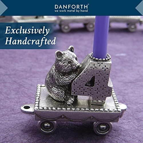 Danforth Birthday Bear Cub Train Candleholder | Pewter Handcrafted in USA - Image 2