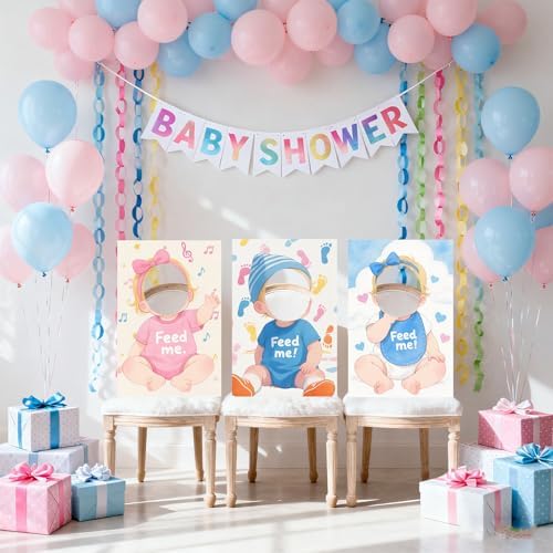 6 Set Blindfolded Baby Shower Games Feed Me Baby Shower Games Feed The Baby Blindfolded Games Blindfolded Baby Food Feeding Games Gender Reveal Games for Baby Shower Party Supplies - Image 4
