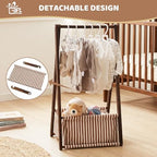 GiftAmaz Wooden Baby Shower Crate Closet, Brown Double-Layered Baby Basket - Image 4