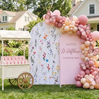 Mindsoft 2 Pcs Wildflower Arch Cover Backdrop, Pink - Image 6