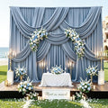 50ftx14FT Wrinkle Free Dusty Blue Backdrop Curtain for Wedding Parties by LeegleriTableSkirt