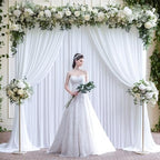 30x10ft White Backdrop Curtain for Wedding Parties Wrinkle Free Fabric White Drapes Backdrop Decoration for Baby Shower Birthday Photography Decoration 6 Panels, 5ft x 10ft - Image 3
