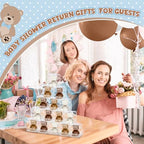 Hoolerry 30 Pcs Mini Bear Candle Baby Shower Party Favor Gift, White, Brown - Image 5