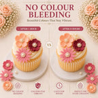 CONFECT Handmade Edible Gum Paste Flower Decorations – Vintage Blossom Collection – 60 Piece Assorted Sugar Flower Set with Pearl Centers, Hand Cut Cake Flowers for Cakes, Cupcakes & Desserts - Image 7