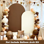 Set of 2 Arch Backdrop Covers Brown Cream(7.2Ft, 6Ft), 2-Sided Spandex Fitted Round Top Chiara Arch Backdrop Stand Covers for Baby Shower Wedding Birthday Party Decor Supplies (Only Cover) - Image 2