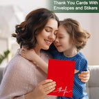 Gueevin 200 Pcs Thank You Cards with Envelopes Stickers, 3.5x5", Red, Green - Image 6