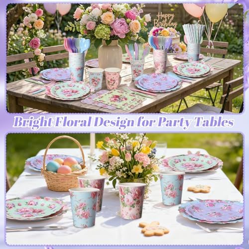 450 Pcs Tableware Set, Serve 50, Vintage Color, Vintage Floral - Image 5