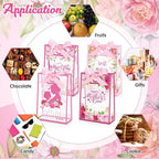 Capoda 24 Pack Mother's Day Bags with Handles, Large Floral Reusable PP Plastic Goodie Bags, Pink Rose Party Favor Bag for Mom Brunch, Classroom, Church, Candy Treats & Small Gifts - Image 4