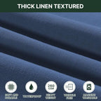 H.VERSAILTEX Linen Textured Table Cloths 60 x 120 Inch Premium Solid Tablecloth Spill-Proof Waterproof Table Cover for Dining Buffet Feature Extra Soft and Thick Fabric Wrinkle Free, Ink Blue - Image 4