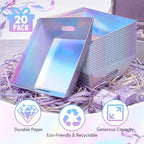 AFOROEOA 20PACK Laser Baskets For Gifts Empty, 12x10x4” Holographic Iridescent Gift Basket Kit with 20 Bows & 20 Bags - Bulk Empty Gift Baskets to Fill for Large Weddings, Parties - Image 6