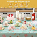 Yungyan 216 Pcs 72 Guest Tea Party Plates and Napkins Sets Floral Tea Party Supplies 6" Paper Plates, 9 oz Cups and Saucers Disposable Tableware Set for Birthday Wedding Bridal Shower Decorations - Image 5