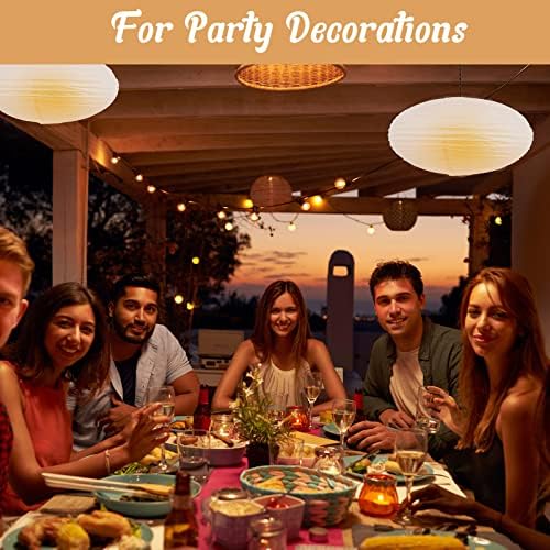 Retisee 2 Pcs Oval Paper Lantern Shade for Party Wedding, 24 Inch, White - Image 5
