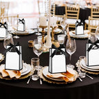 AmazingSpark 50 Pcs White Black Mini Gift Bags Bulk 6.3 x 3.9 x 2.8 Inch Party Favors Elegant Small Gift Bags with Handles and Ribbon Bows for Wedding Birthday Bridal Baby Shower Party Favors - Image 3