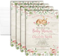 Amanda Creation Oh Deer Baby Shower Invitations, 50 Personalized 5x7 Woodland Girl Invites with White Envelopes, Custom Little Deer Baby Shower Cards by AmandaCreation