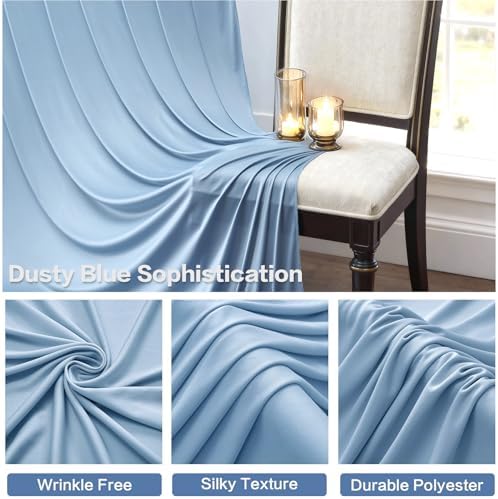 50ft×15ft Dusty Blue Backdrop Curtain for Wedding Parties - Image 3